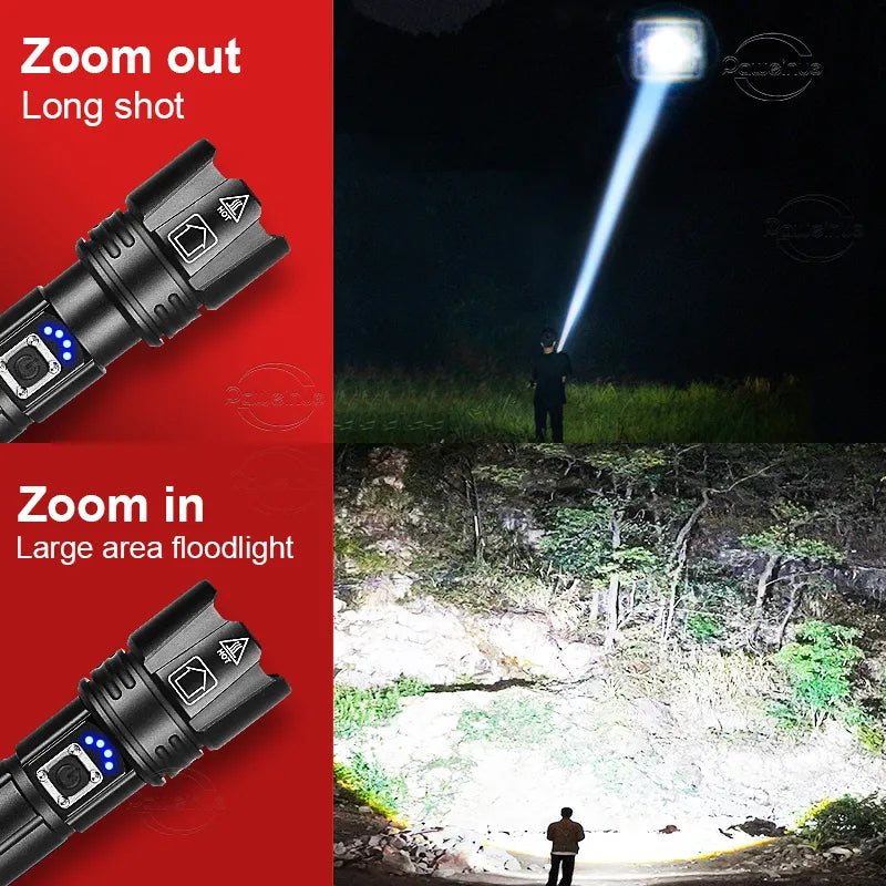 Pathfinder™ USB Rechargeable LED Flashlight: High power for camping and tactical use.