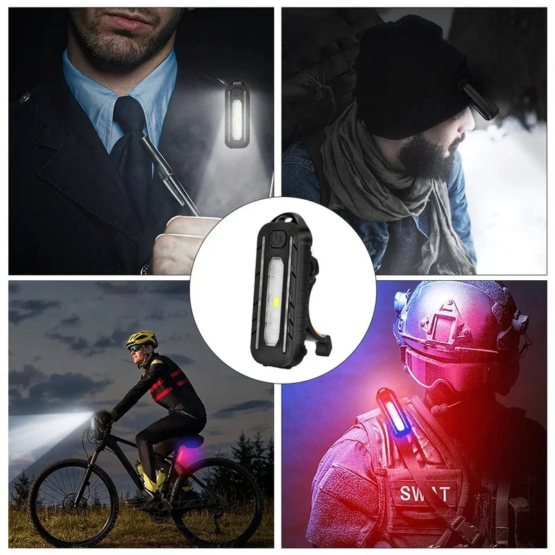 Pathfinder™ Rechargeable LED Police Shoulder Light: Red & Blue Warning Safety Torch