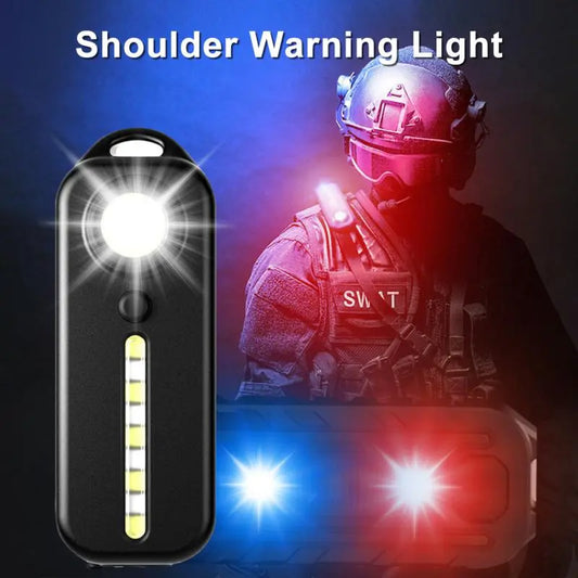 Pathfinder™ Rechargeable LED Police Shoulder Light: Red & Blue Warning Safety Torch