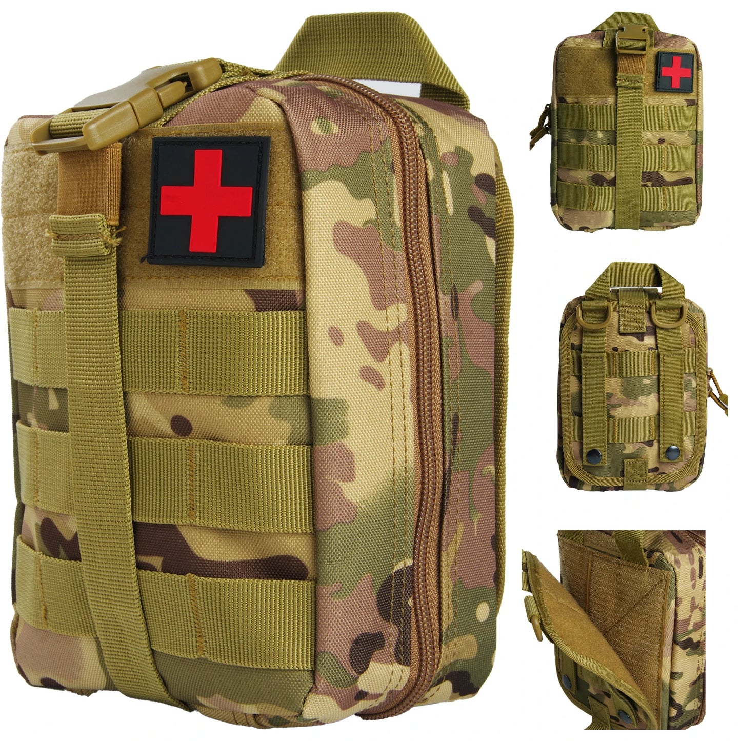 Pathfinder™ Tactical IFAK Pouch: Full Set Survival Kit with 18 EMT Items, Molle Compatible for Military, Emergency, and Outdoors