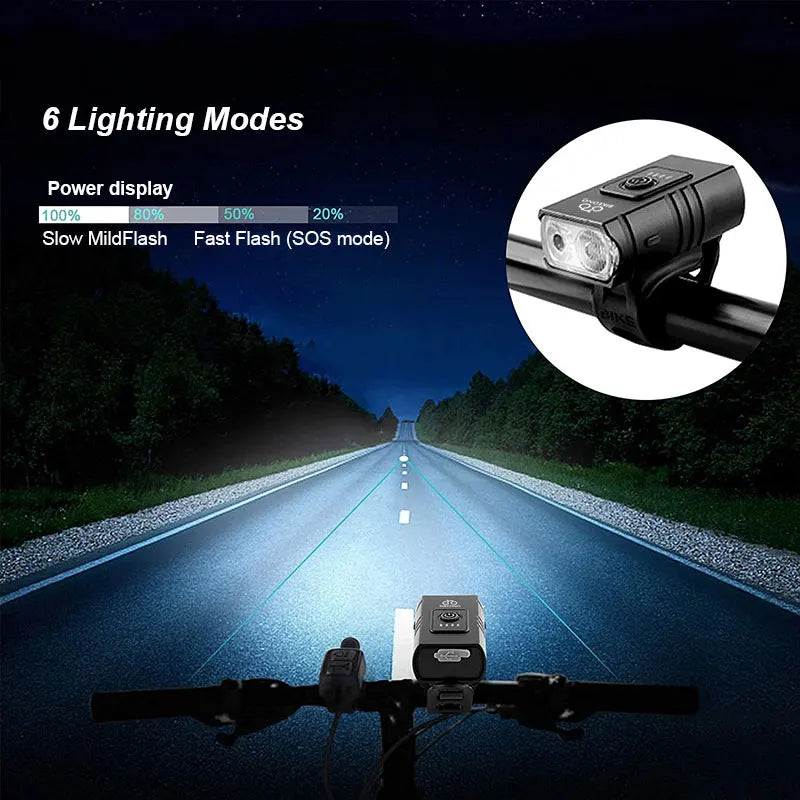 Pathfinder™ T6 LED USB Rechargeable Bicycle Light: 1000LM Front Headlight, Essential for Cycling Safety