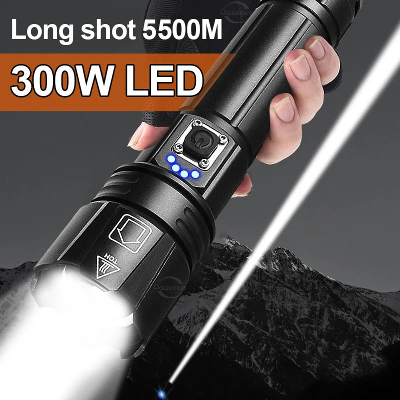 Pathfinder™ USB Rechargeable LED Flashlight: High power for camping and tactical use.